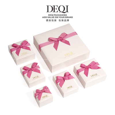 粉色蝴蝶结纸盒套盒