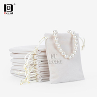 DEQI jewelry bag velvet bag drawstring bag small cloth bag cosmetic earring necklace storage bag dra